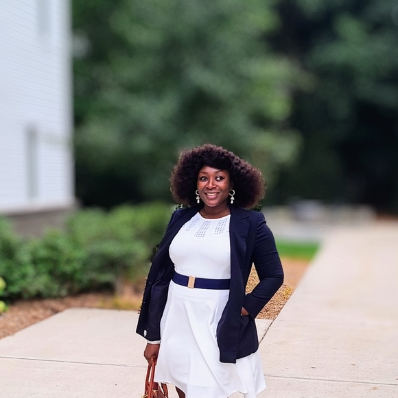 Liz Claiborne tailored jacket.double breasted.navy Blue. fits 12-16 - Picture 5 of 5